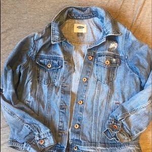 Distressed denim jacket